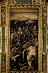 La captura de Monteriggioni del techo del Salone dei Cinquecento, 1565